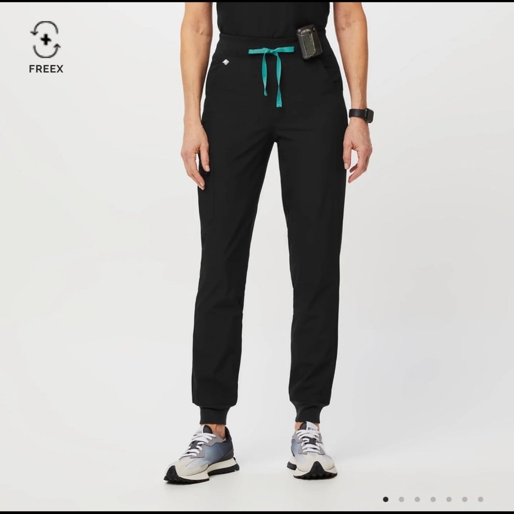 FIG Clothing High Waisted Zamora FREEx Jogger Scrub Pants In Black-XXL